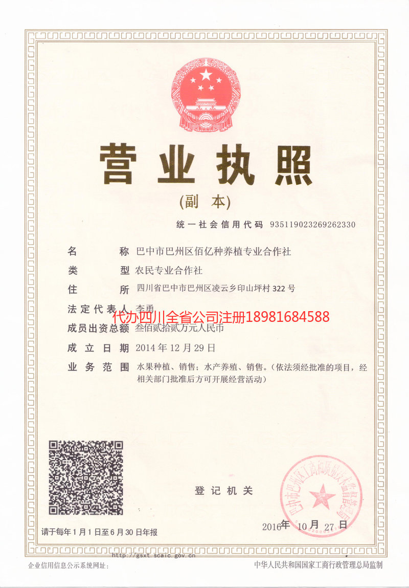 宜宾市宜宾市佰亿种养殖专业合作社